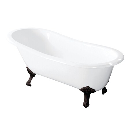 Aqua Eden Clawfoot Bathtubs, 54 L, 30.31 W, White/Oil Rubbed Bronze, Cast Iron VCT7D5431B5